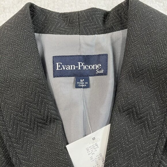 Evan Picone Women's Chevron Button Blazer Size 8P Petite Dark Gray NWT $200 - Picture 3 of 8
